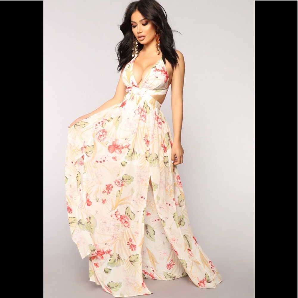 Ivory Floral Maxi dress